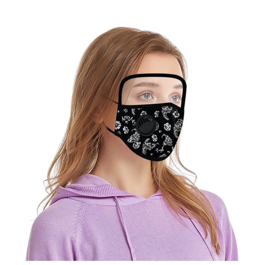 

1PC Adult Men And Women Cotton Mask With Eyes Shield And Breathable Dust Protective Floral Plaid Printed Mask funda mascarilla