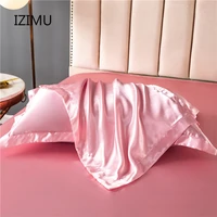 izimu mulberry silk pure color ice silkpillowcase single pillow cover with home bedroom case cushion pillow 48x74cm yarn dyed