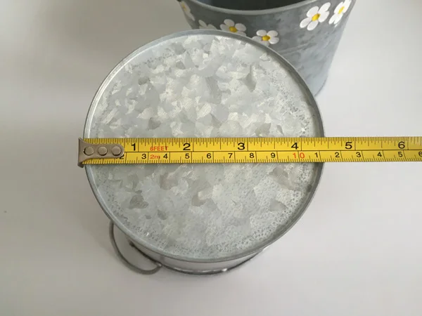 

6Pcs/Lot D15XH15CM Metal Flower Pots Round Galvanized Tub Table Centerpieces Party Decoration Farmhouse Decor