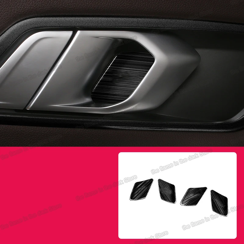 

Lsrtw2017 Car Inner Door Bowl Sticker Panel Trims Accessories for Bmw 3 4 Series G20 g26 Carbon Fiber Auto 2020 2021 decoration