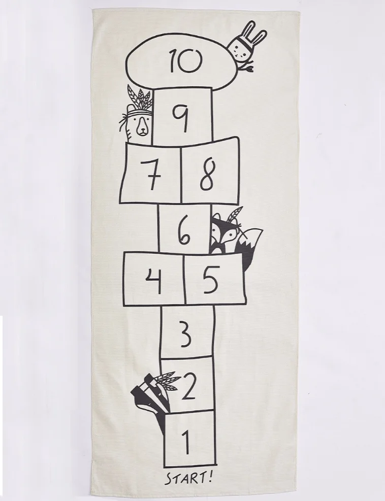 Детский игровой коврик прямоугольный ковер мультяшный автомобиль дорога хопски