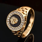 Мужское ажурное кольцо с бриллиантами, модное капающее масло, голова льва, европейский и американский портрет, ювелирные изделия, аксессуары, подарок, оптовая продажа