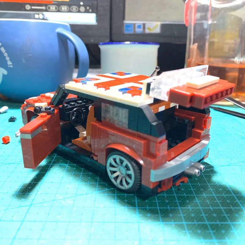 LOZ 1111 Красный Модный спортивный автомобиль 3D модель автомобиля 492 шт Сделай Сам 12