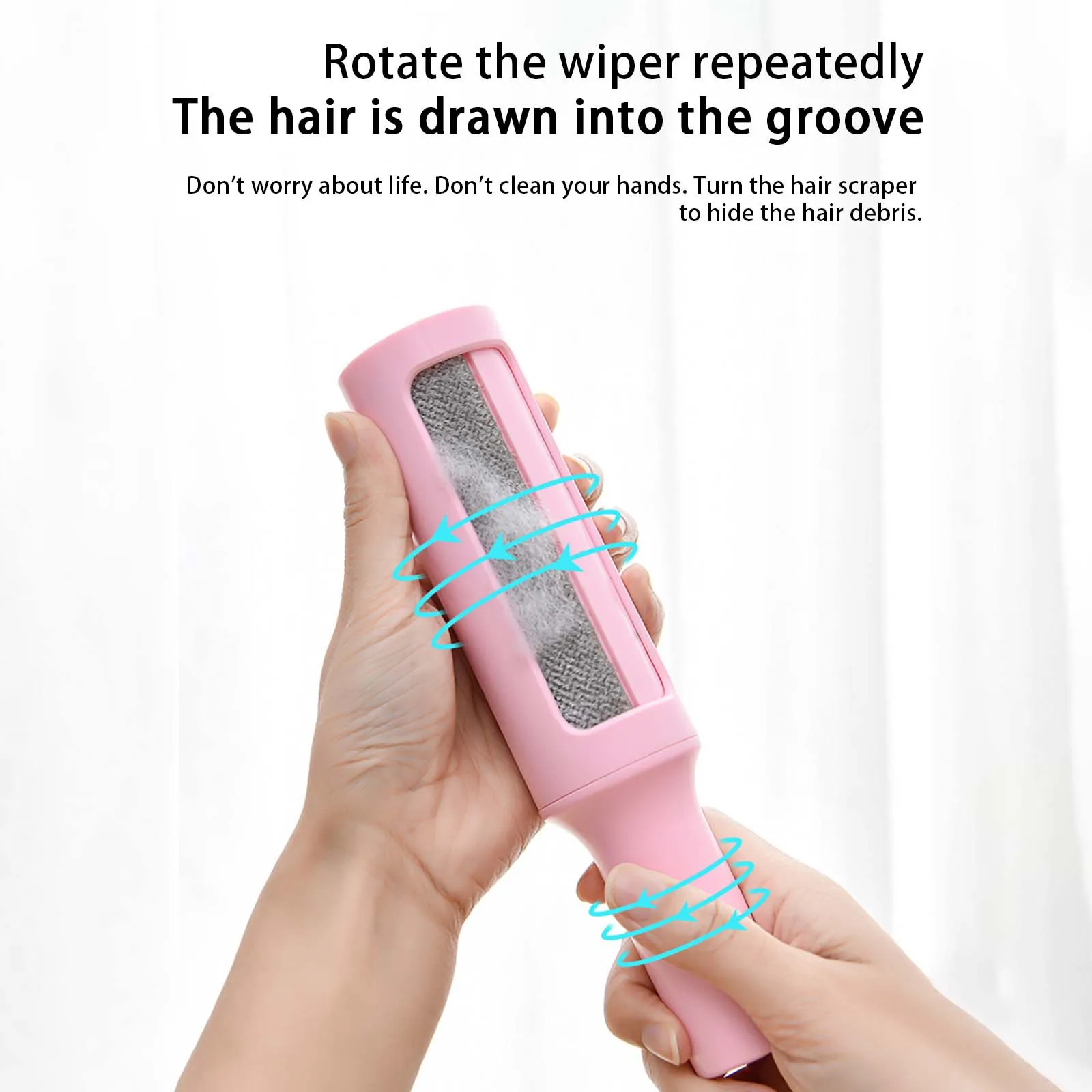 

2-1 Reusable Pet Hair Remover Brush Lint Roller Self Cleaning Cat Dog Fur Hair Dust Removal Brush For Clothes Portable 1pc