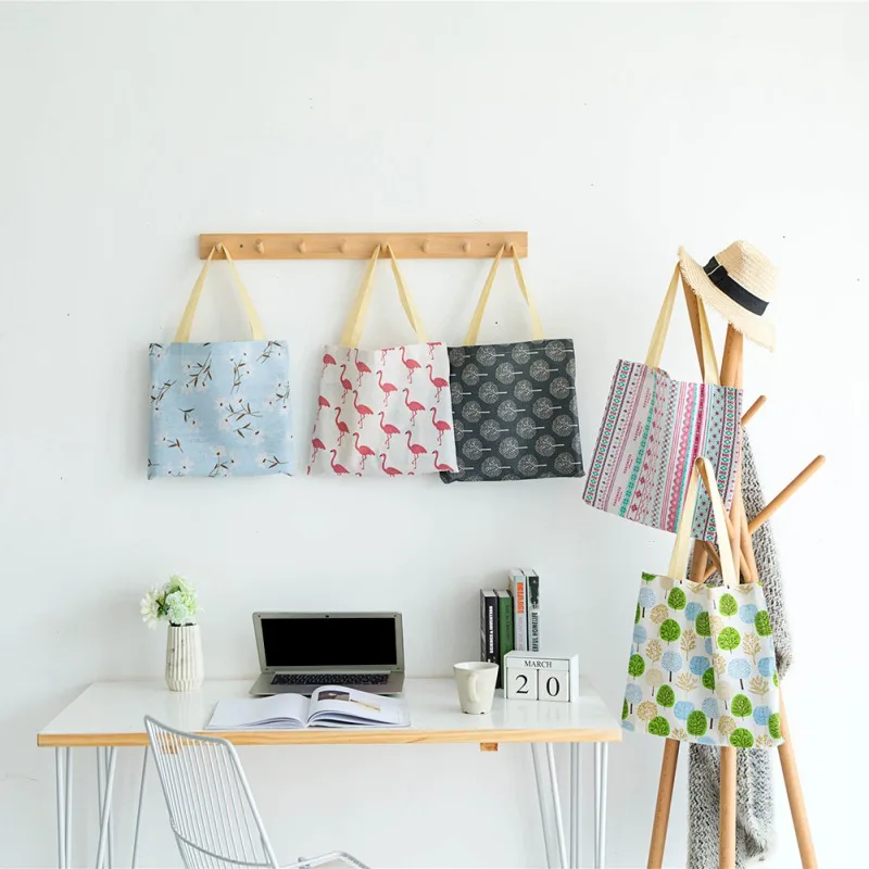 Женские повседневные холщовые сумки через плечо популярные хлопковые льняные