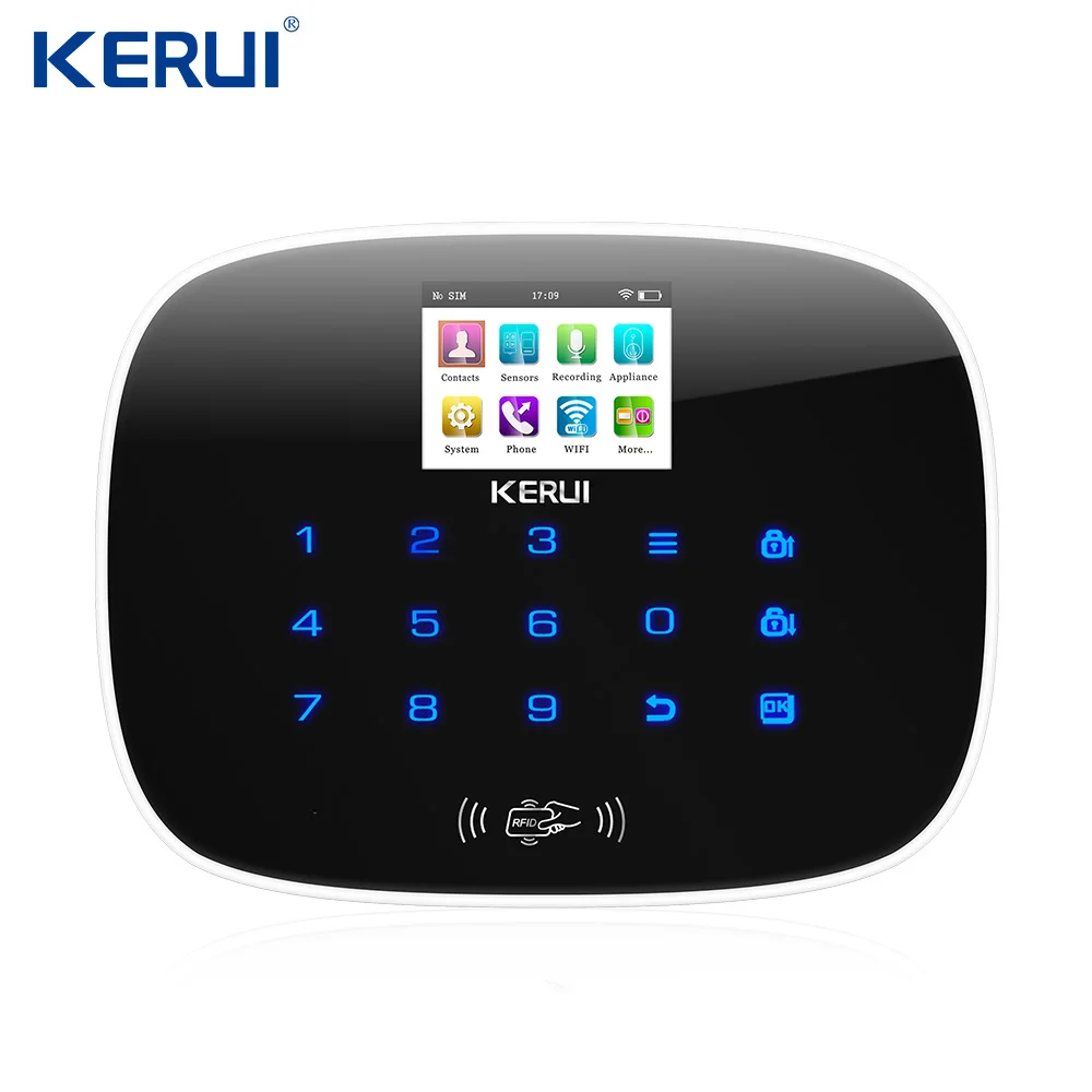 Kerui 3g 4G Wi-Fi GSM PSTN сигнализация приложение контроль Беспроводная сигнализация RFID охранная сигнализация датчик дыма
