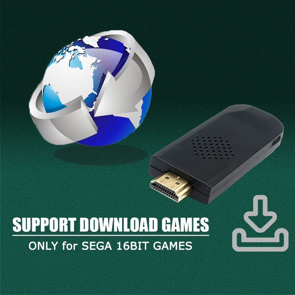 16-битная Беспроводная Ретро игровая консоль MD для Sega Genesis Game Stick HDMI-совместимая с