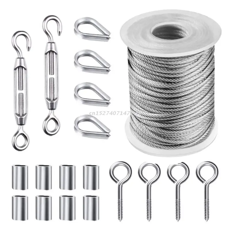 

Stainless Steel Rope Outdoor Cable Rope 19 Pieces Turnbuckle Wire Tensioner