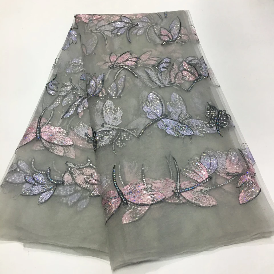 2021 новейшая африканская кружевная ткань высокого качества вышитая блестками