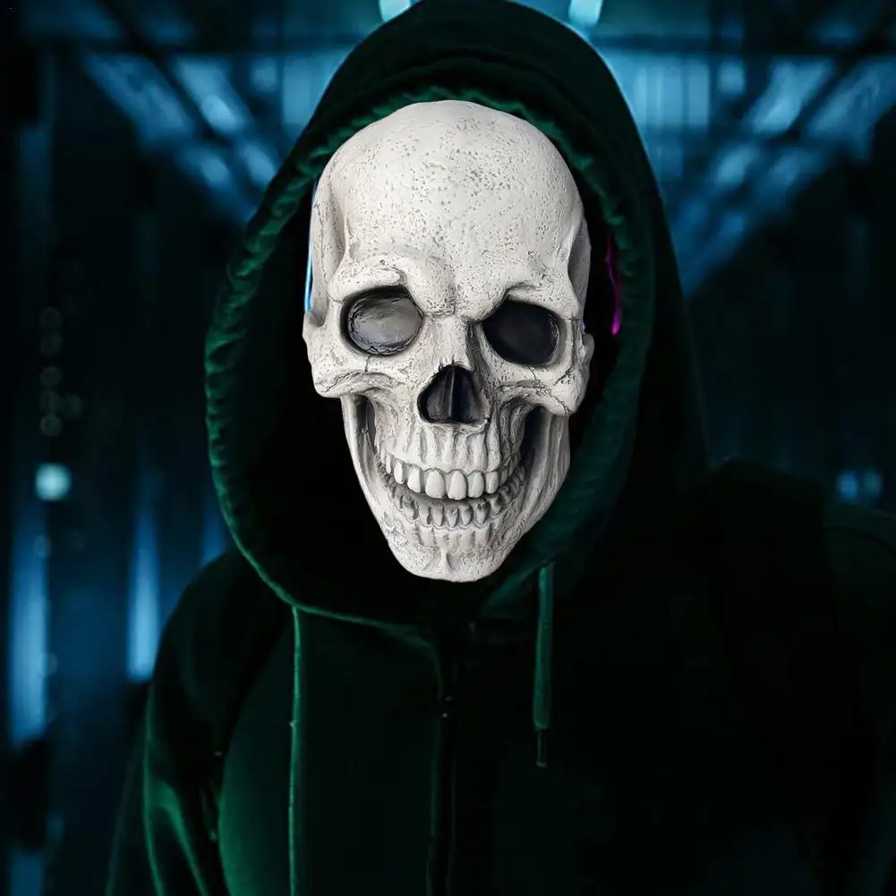 

Halloween Full Skull Headgear Latex Mask 3d Skull Horror Party Cosplay Dress Up Adult Mask Toy