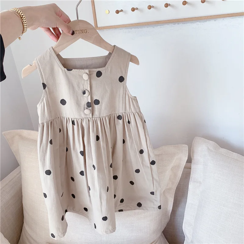 

Girls Summer Dresses Sleeveless 2021 Baby Vest Clothing Toddler Baby Girl Cute Casual One Piece Dress Children's Cotton Sundress