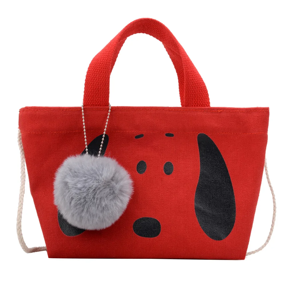 Детская одежда для девочек с принтом в виде собаки помпоном Декор Сумка-тоут