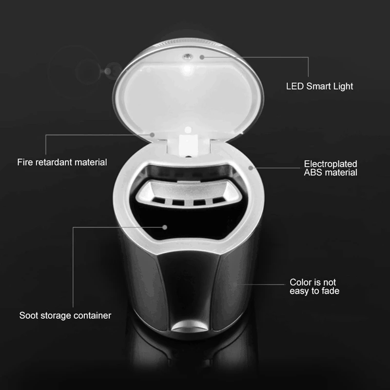 Автомобильный светодиодный пепельница с крышкой может использоваться в