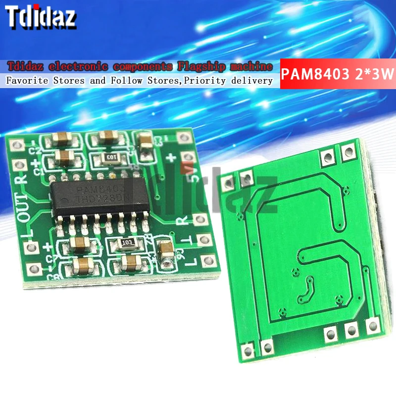 Mini PAM8403 2*3W Digital Class D Amplifier Board module Audio Speaker Sound 2.5V To 5V Modulo Amplificador volume control - купить по