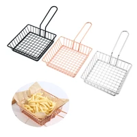 portable frying basket strainer snack plate fried chicken dish metal tray food bucket tableware container kitchen cooking tools