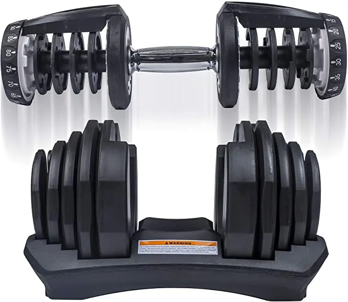 

Hot Sale 24KG 40KG Dumbbell Set Fitness Equipment Gym Combination 52LBS 90LBS Weight Adjustable 2 pieces dumbbells and 1 stand