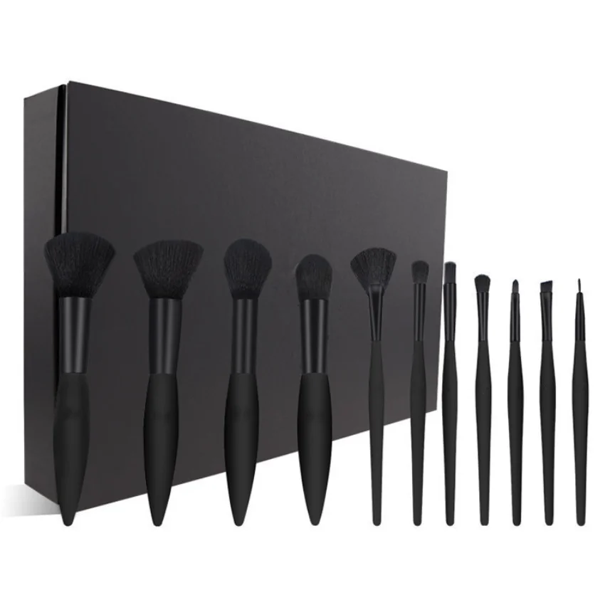 

11PCS black professional makeup brush set foundation, eye shadow, blush, synthetic hair makeup brush set beauty tools