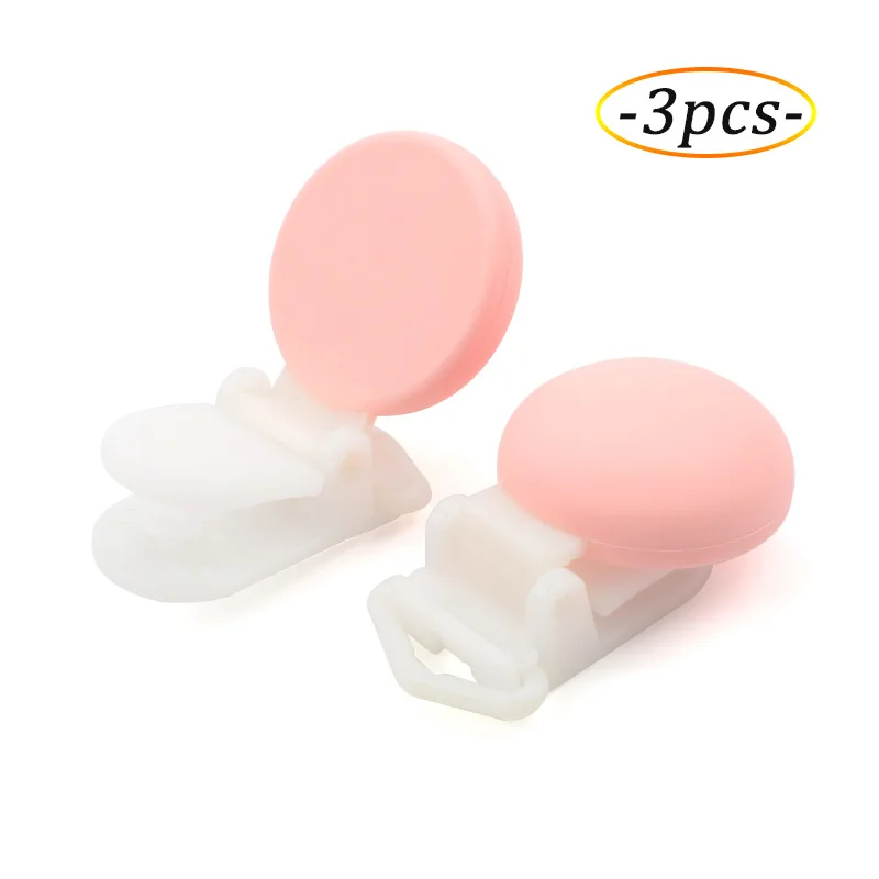 rose quartz LOFCA, 3 шт., новинка, силиконовая детская соска, зажимы, безопасная цепочка для прорезывания зубов, силиконовая круглая клипса, пластиковые соски для младенцев, аксессуары, игрушки DIY - Цвет: rose quartz