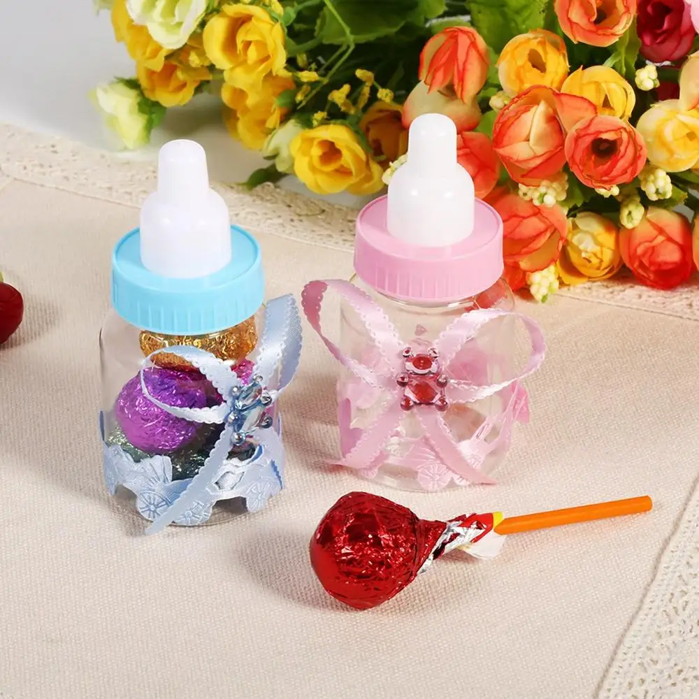 

12-50Pcs Girl Boy Baby Shower Decorations Chocolate Candy Bottle Baptism Favors Christmas Halloween Birthday Party Gift Box Case