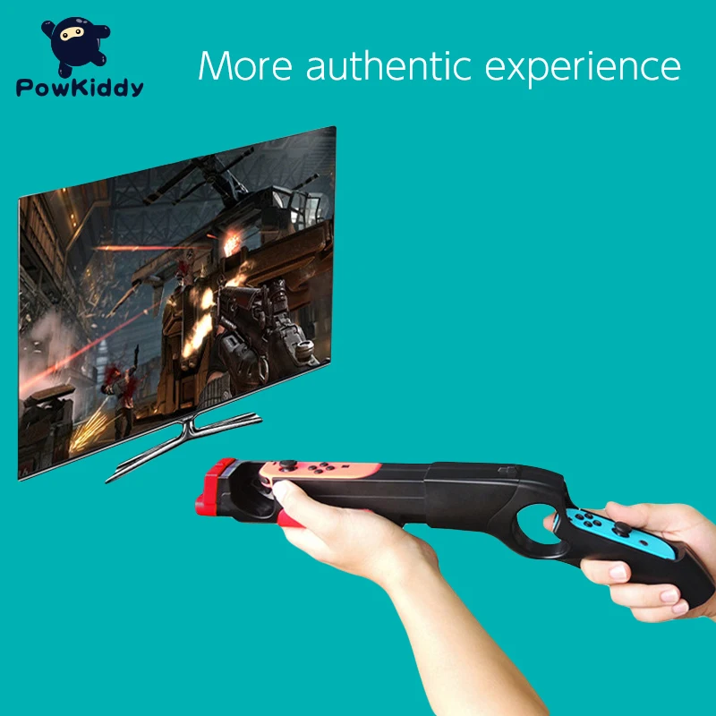 

NEW2022 POWKIDDY For Switch Game Gun Controller Compatible For Switch Shooting Games Handle Grip For Somatosensory Games
