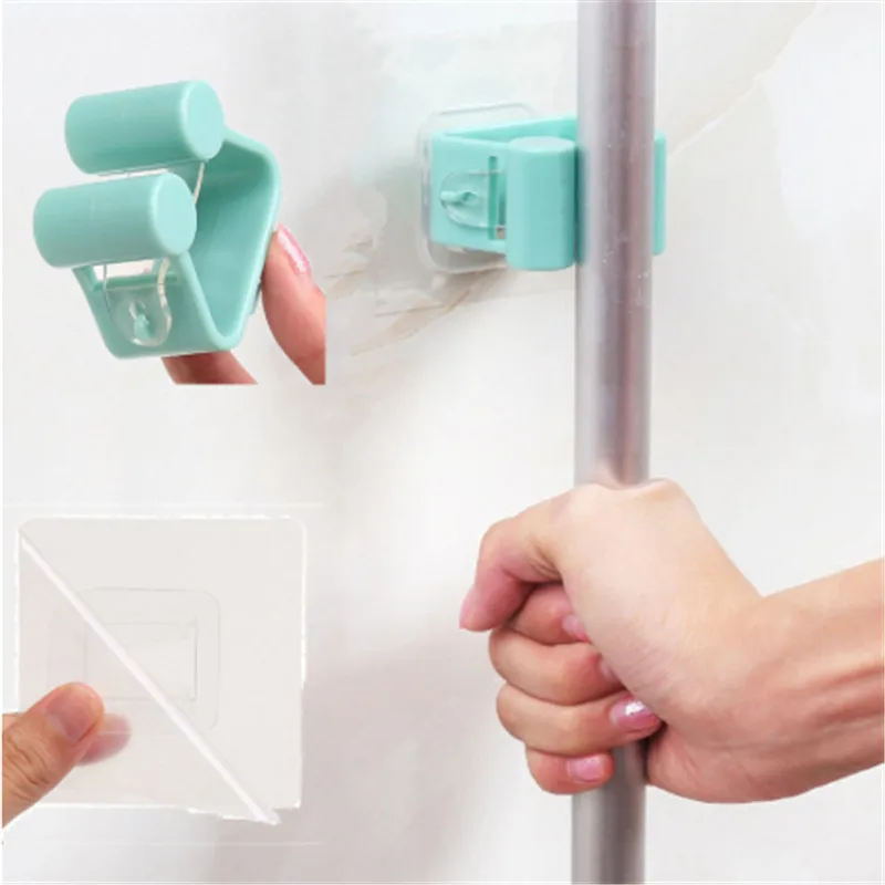 CTREE 1 шт многоцелевой кухонный стеллаж для хранения в ванной комнате Швабра зажим для швабры бесплатно перфорированный настенный подвесной бесшовный зажим для хранения C292