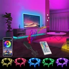 Bluetooth музыкальная синхронизация Rgb светодиодный 5050 44 кнопки управление светодиодная полоса для телевизора компьютера спальни 15 м 20 м светодиодная полоса светодиодная вилка СШАЕСАвстралииВеликобритании