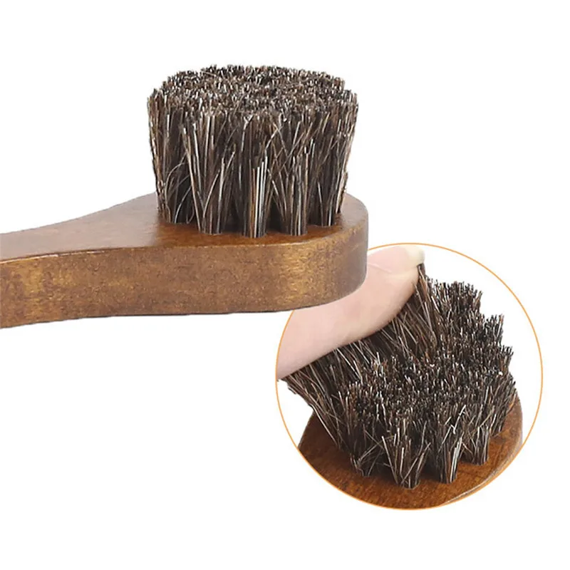 

Horse's Mane Shoe Brush Polish Leather Cleaner Real Horse Hair Soft Polishing Tool Boot Polish Cleaning Brush for Suede Nubuck