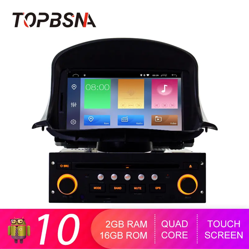 Topsna Android 10 1 Din автомобильный dvd-плеер для peugeot 206 206CC 2007- gps Navi автомобильный радио мультимедиа wifi стерео головное устройство аудио