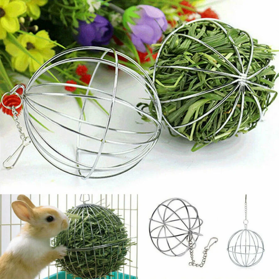 

Pet Ball Feed Distribution Feeder Practice Hanging Hay Ball Guinea Pig Hamster Rabbit Pet Stainless Steel Toy Grass Wave Ball