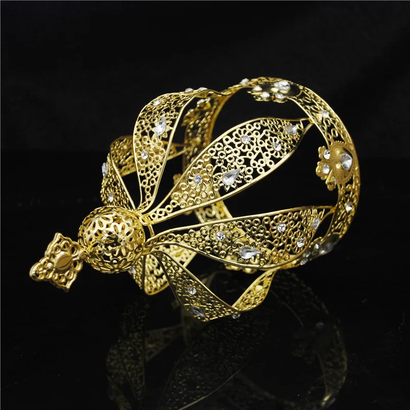 Wholesale Drop Ship Gold Round Cake Crown Wedding Diadem Bridal Hair Jewelry for Party Prom Birthday Tiaras Ornaments | Украшения и