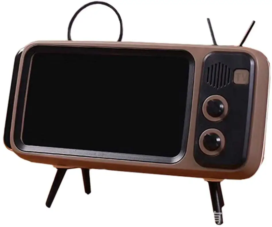 Portable Retro Mini Bluetooth Speaker TV Design Phone Holder BT with Screen Stand 3D Stereo Sound | Электроника