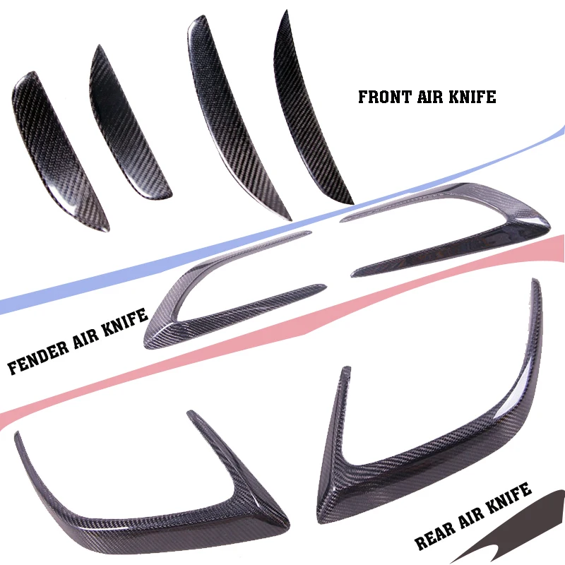 

Carbon Fiber Air Flow Fender Front Back Bumper Splitters Vent Wing Car Styling 8 PCS/ Set For Benz W205 2 Door C63