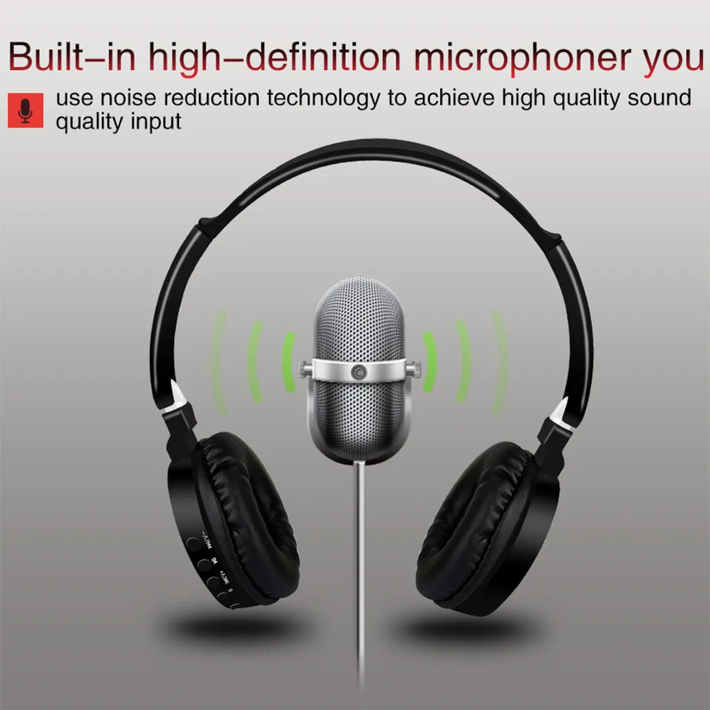 Портативные беспроводные наушники Bluetooth стерео Складная гарнитура аудио Mp3