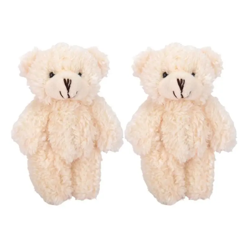 

2Pcs Cartoon Stuffed Animals Key Chain Pendants Plush Bear Bag Hanging Pendants
