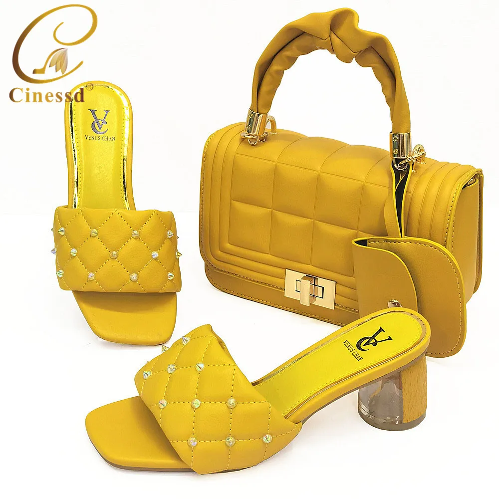 

Wedding Shoes for Women Bride 2021 Fashion Women Matching Shoes and Bag Set Decorated with Rhinestone Ladies Shoes and Sandals