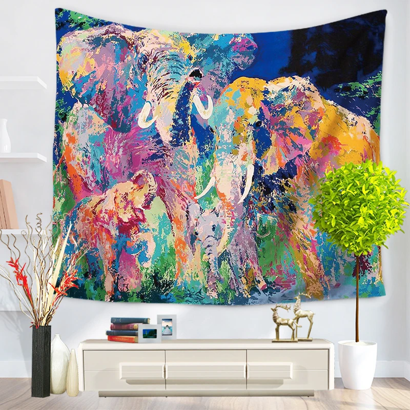 Настенный гобелен ковер с рисунком слона настенный подвесной пляжный полотенце