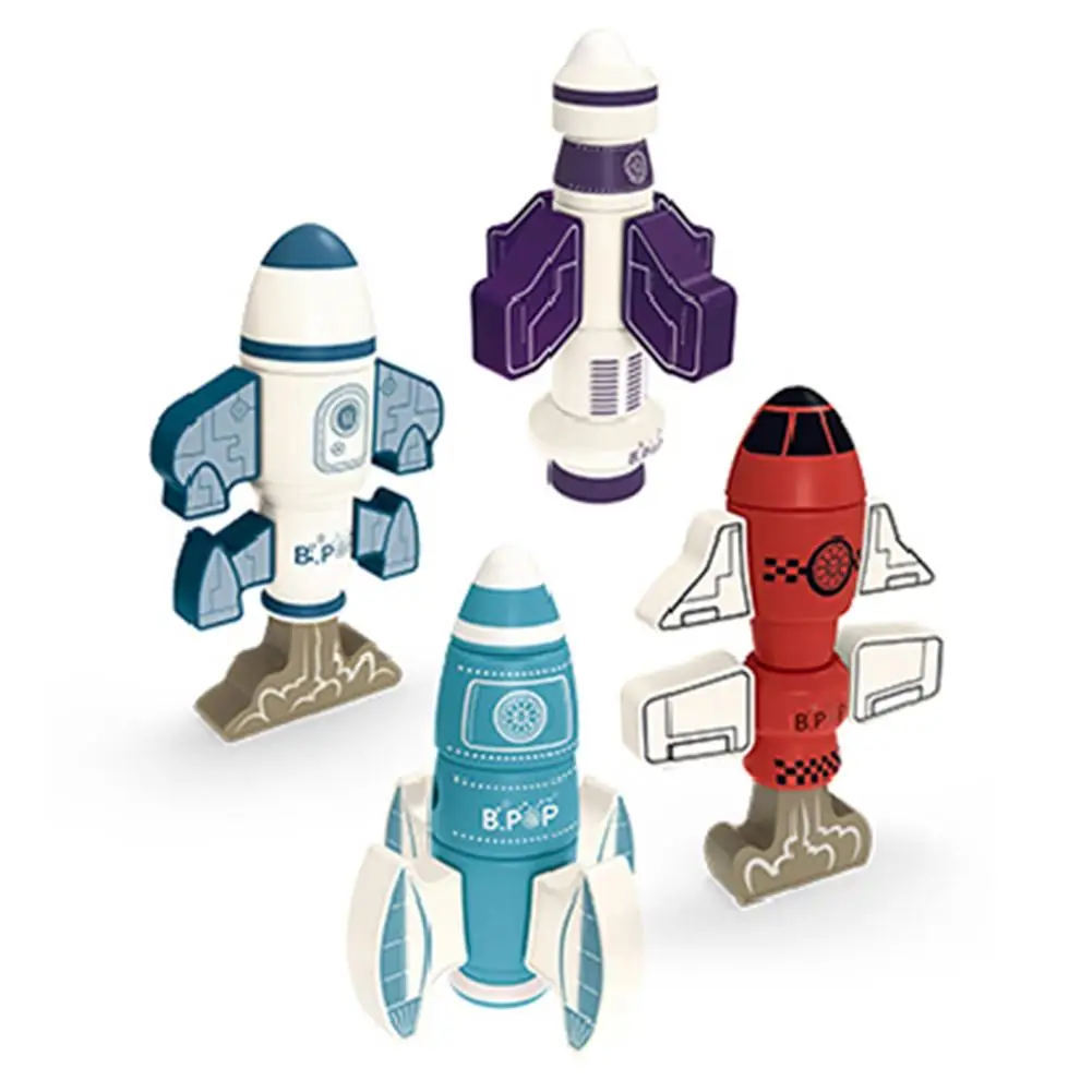 

Kids Magnetic Rocket Toy Puzzle Toy Building Block Toys for Parents Children Interaction Early Education