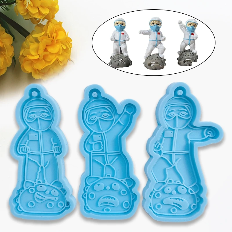 

Angel in White Souvenir Keychain Epoxy Resin Mold Hanging Pendant Silicone Mould DIY Crafts Jewelry Necklace Casting Tools