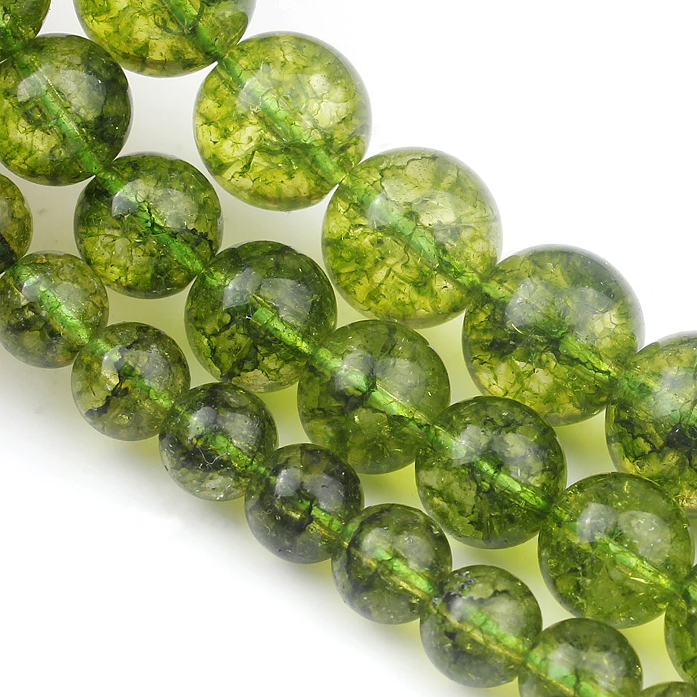 

Round Green Peridot Crystal Stone Beads Natural Loose Spacer Beads For Jewelry Making DIY Bracelet Necklace 15inches 6/8/10mm