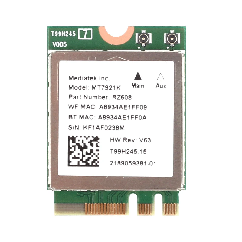 1800Mbps WiFi 6E MT7921K M.2 NGFF Network Card Wireless Adapter Bluetooth 5.2 Dual Band MU-MIMO 802.11ax Wifi6 e Windows 10 11 | Компьютеры