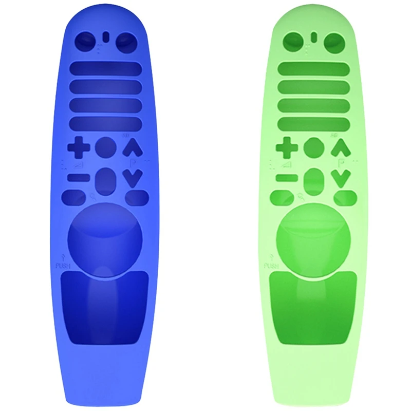 

2X Silicone Case Washable For Amazon LG AN-MR600 AN-MR650 AN-MR18BA AN-MR19BA Remote Control Luminous Green & Blue
