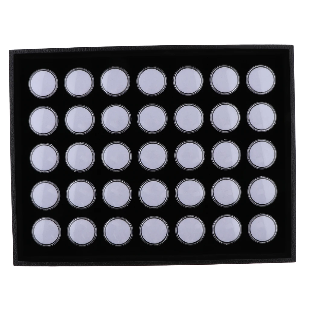 Пенопластовые банки для хранения драгоценных камней с бриллиантами витрина