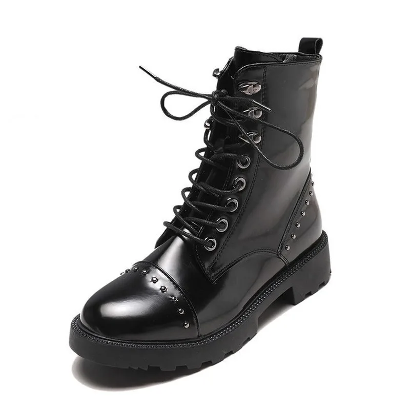 Черные женские босоножки на каблуках Для женщин сапоги заклепках Искусственная