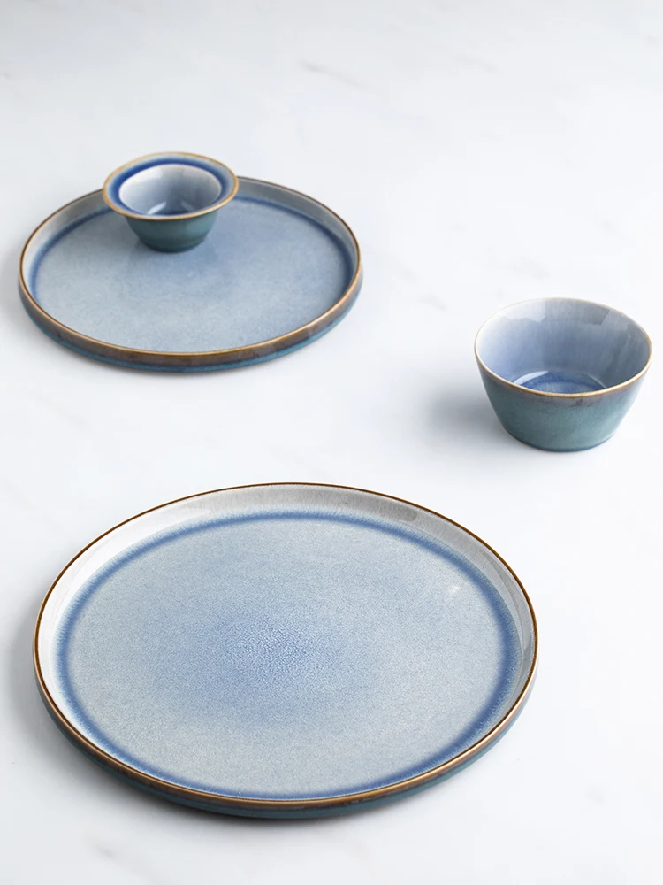 

Large Creative Plates Porcelain Round Western Dishes Plates Serving Platter Tableware Dessert Assiette Kitchen Tools EK50CP