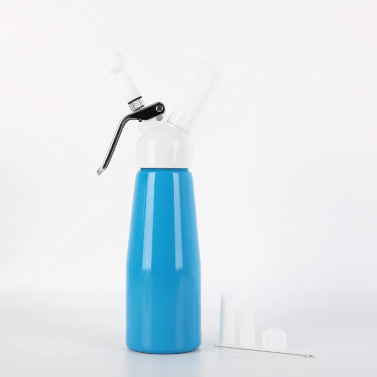 Pistola dispensadora de crema batida con boquillas, herramienta de decoraci&oacute;n profesional de aleaci&oacute;n de aluminio, 250/500ml-5