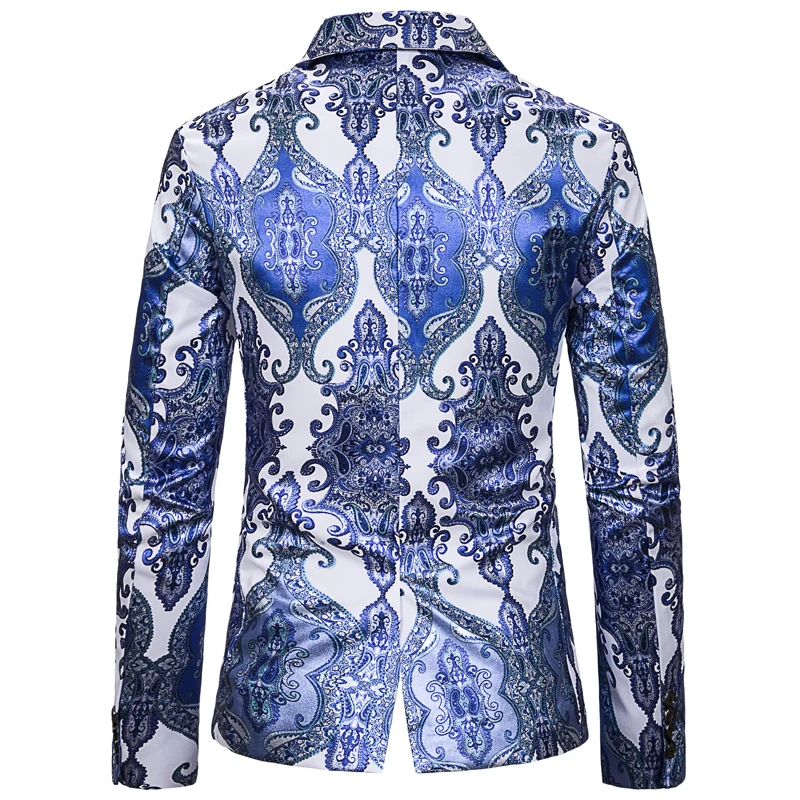 

Superior Quality Single Button Men Blazers Fashion Luxury Court Style DJ Singers Nightclub Costume Stylish Suit Jacket