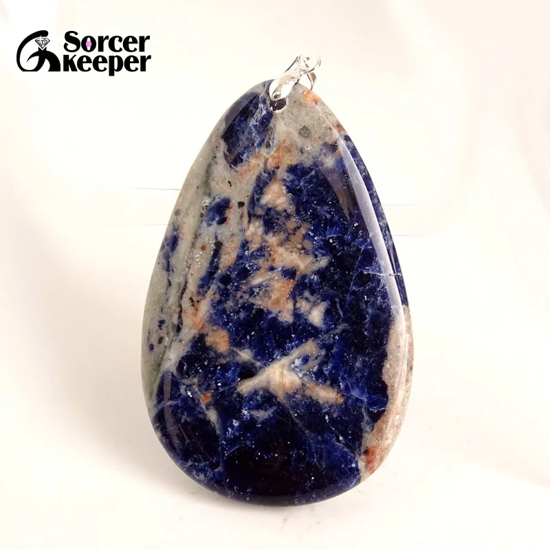Men Jewelry New Crystal Pendant Necklace Natural Stone Blue Sodalite Beads Agates Reiki Healing Fashion Bijoux Women BA698 | Украшения и