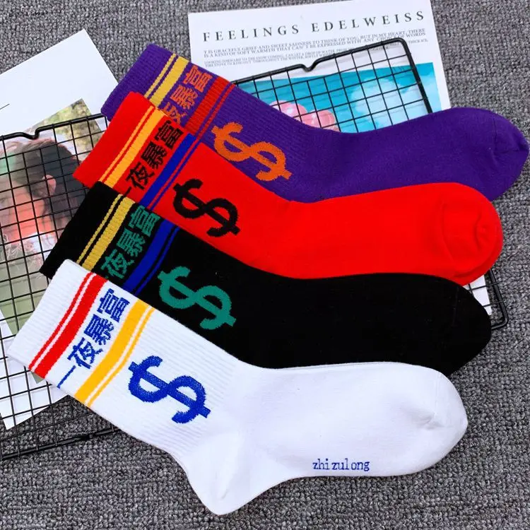 Модные мужские и женские спортивные носки в стиле Харадзюку хип хоп уличные до