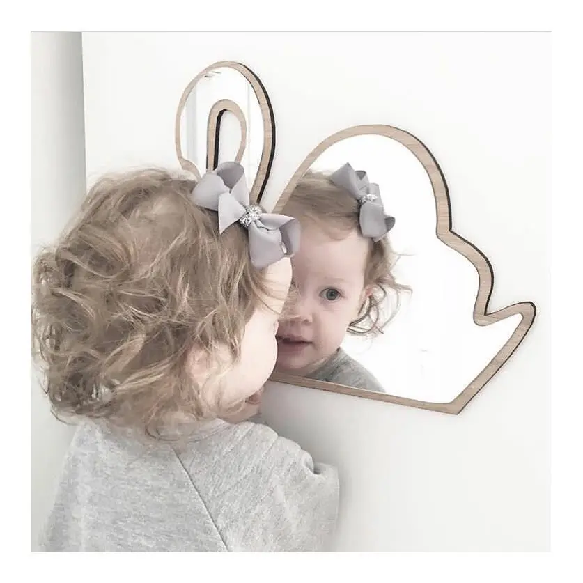 Детское мультяшное декоративное большое зеркало ванная комната детская кролик