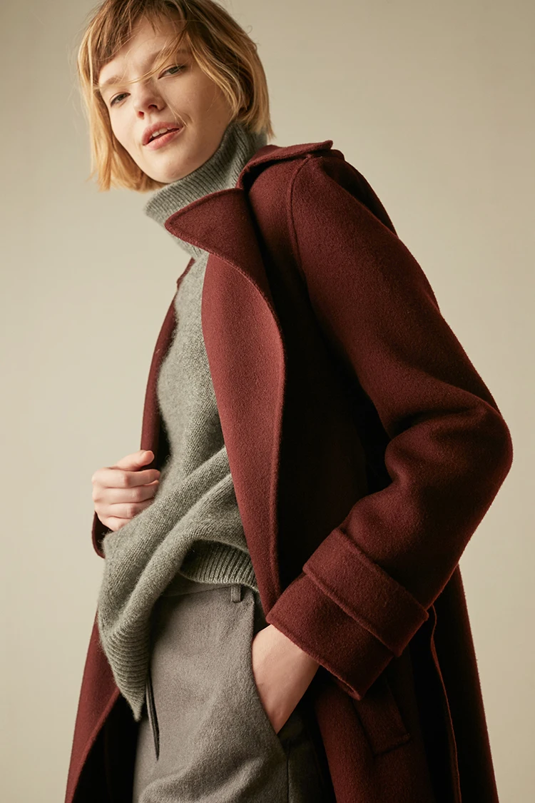 2019Cashmere sweater female high collar pullover loose large size women's short side split fork sweater simple bottoming sweater